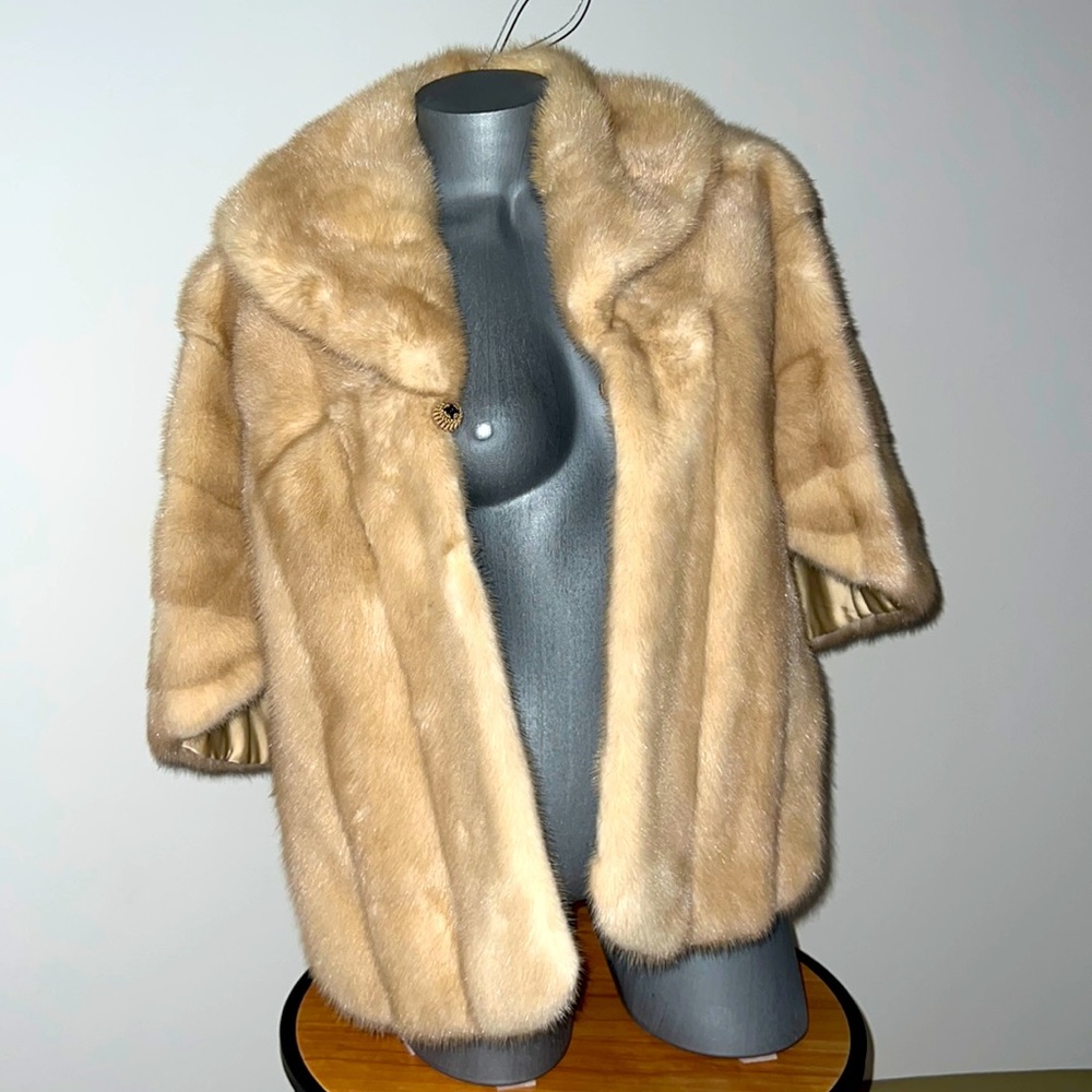 Lazarus genuine mink fur cape coat